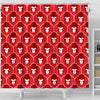 Gorilla Red Pattern Print Bathroom Shower Curtain-grizzshop