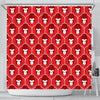 Gorilla Red Pattern Print Bathroom Shower Curtain-grizzshop