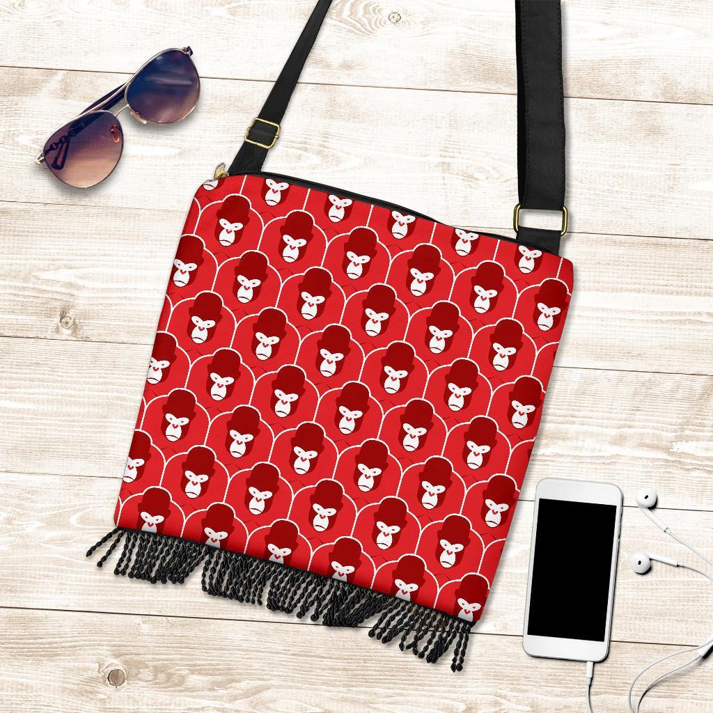 Gorilla Red Pattern Print Crossbody bags-grizzshop