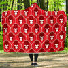 Gorilla Red Pattern Print Hooded Blanket-grizzshop