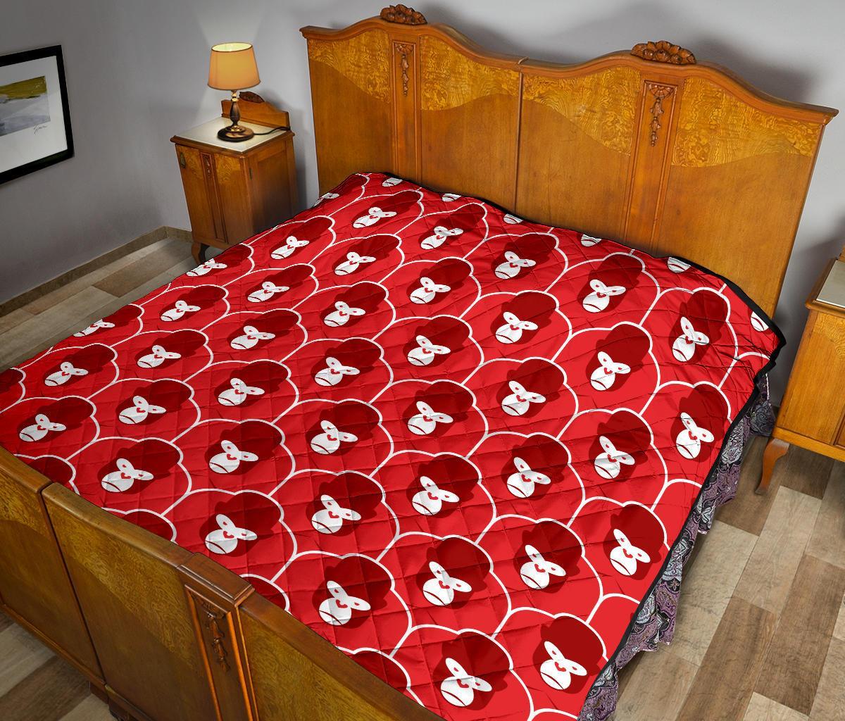 Gorilla Red Pattern Print Quilt-grizzshop