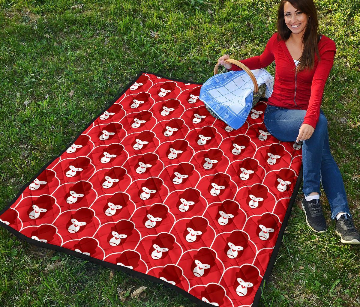 Gorilla Red Pattern Print Quilt-grizzshop