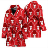 Gorilla Red Pattern Print Women Long Robe-grizzshop