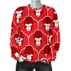 Gorilla Red Pattern Print Women's Sweatshirt-grizzshop