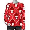 Gorilla Red Pattern Print Women's Sweatshirt-grizzshop