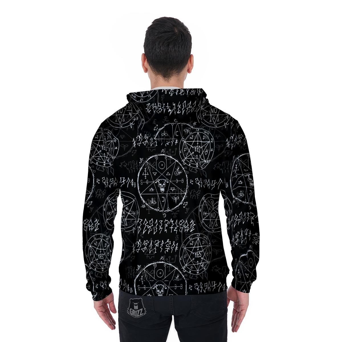 Gothic Men's Zip Up Hoodie-grizzshop