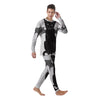 Gothic Wiccan Cat White And Black Print Men's Pajamas-grizzshop