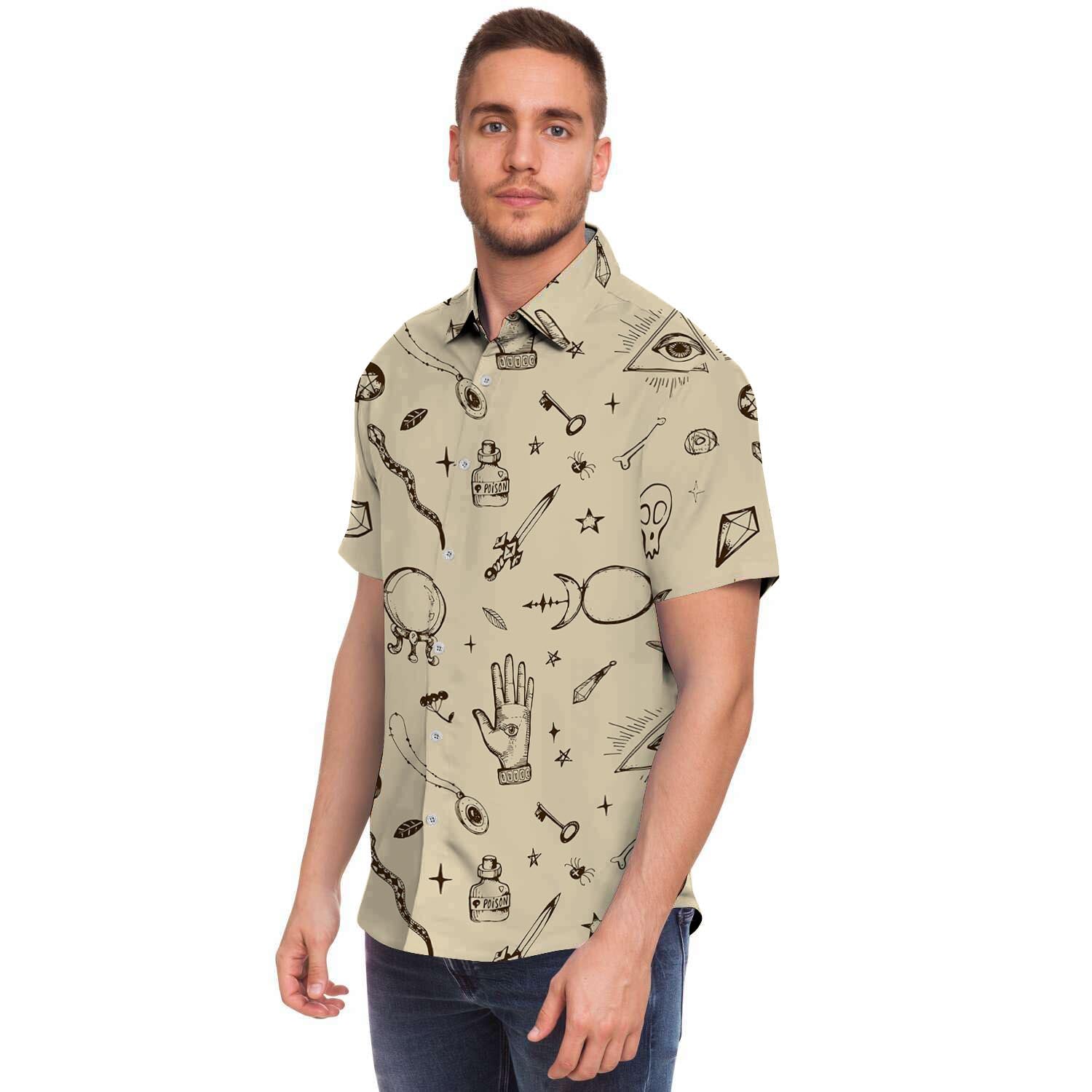 Gothic Witch Men's Short Sleeve Shirt-grizzshop