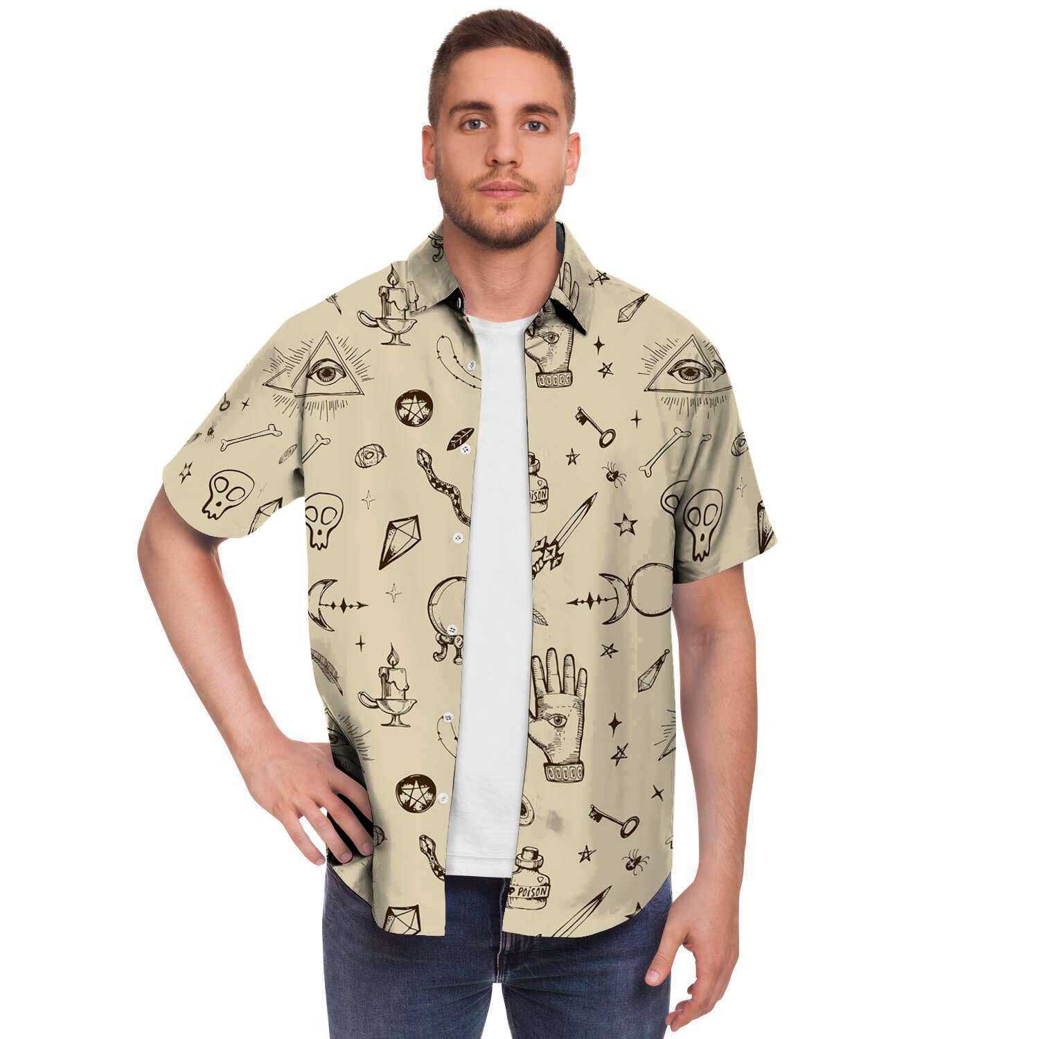 Gothic Witch Men's Short Sleeve Shirt-grizzshop