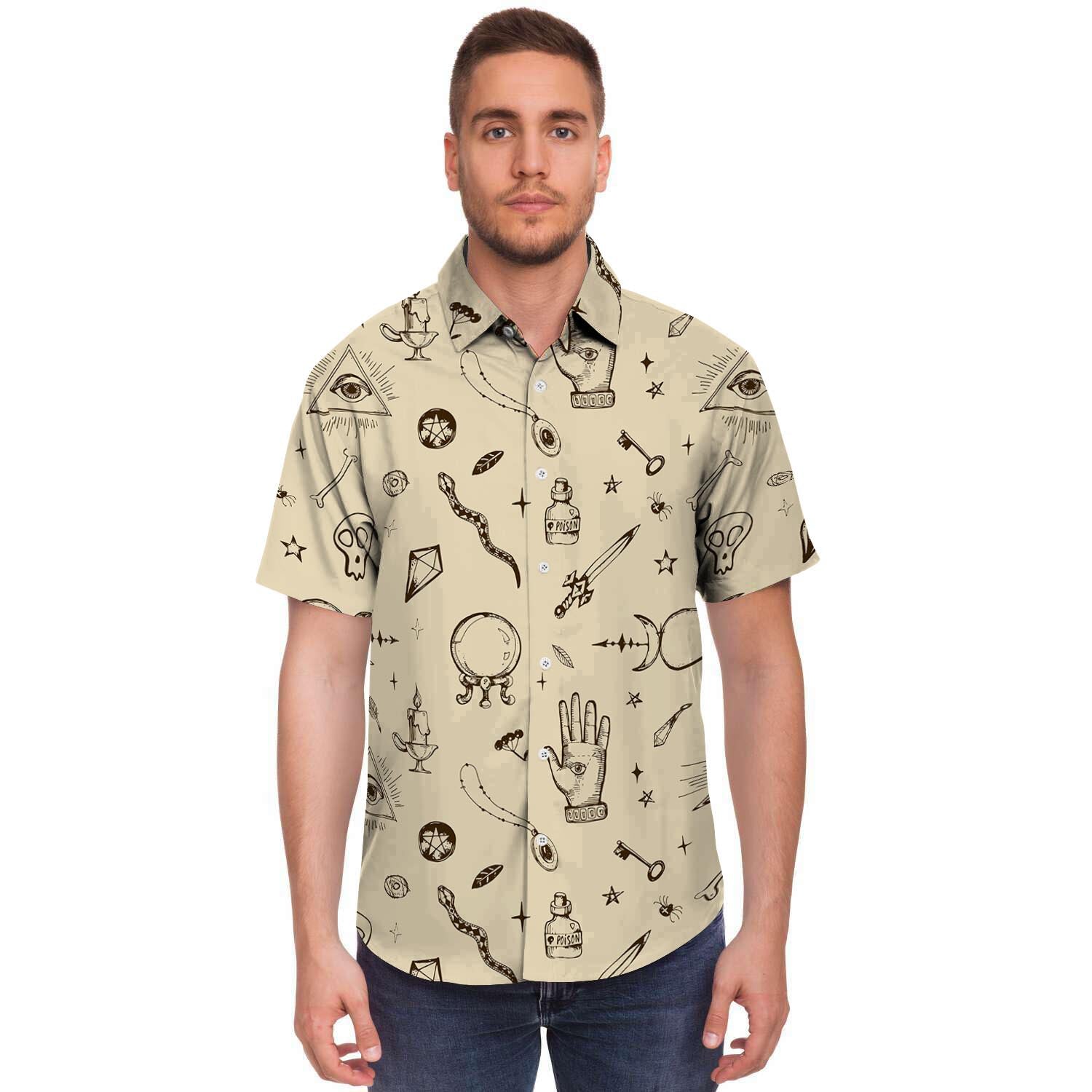 Gothic Witch Men's Short Sleeve Shirt-grizzshop