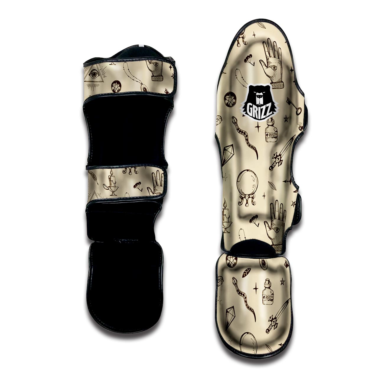 Gothic Witch Muay Thai Shin Guard-grizzshop