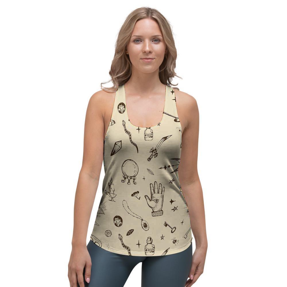 Gothic Witch Women's Racerback Tank Top-grizzshop