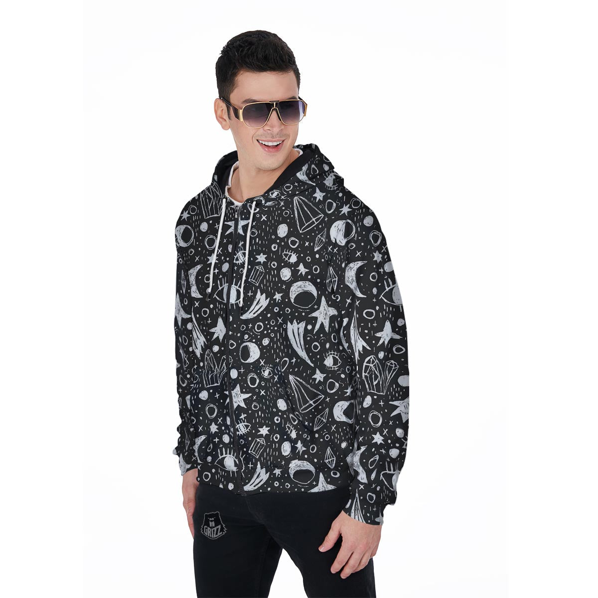 Gothic Witchcraft Men's Zip Up Hoodie-grizzshop
