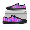 Gradient Psychedelic Print Pattern Black Low Top Shoes-grizzshop