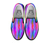 Gradient Psychedelic Print Pattern Black Slip On Shoes-grizzshop