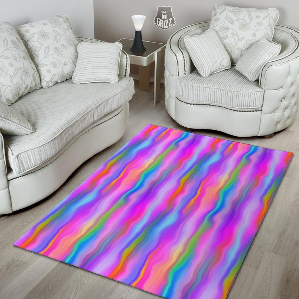 Gradient Psychedelic Print Pattern Floor Mat-grizzshop