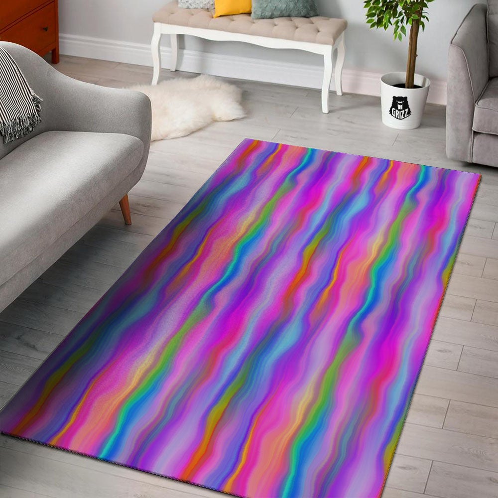 Gradient Psychedelic Print Pattern Floor Mat-grizzshop