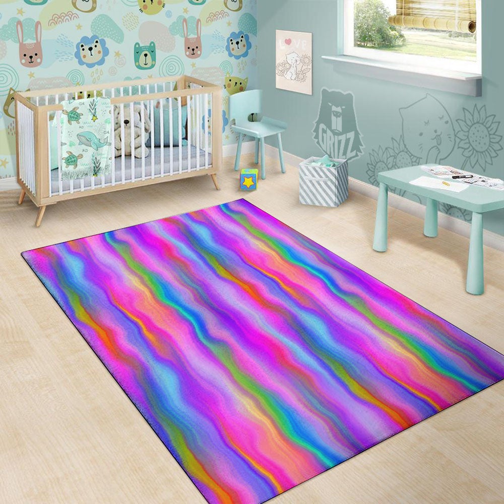 Gradient Psychedelic Print Pattern Floor Mat-grizzshop