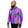 Gradient Psychedelic Print Pattern Men's Bomber Jacket-grizzshop