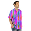 Gradient Psychedelic Print Pattern Men's Hawaiian Shirt-grizzshop