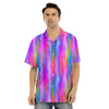 Gradient Psychedelic Print Pattern Men's Hawaiian Shirt-grizzshop