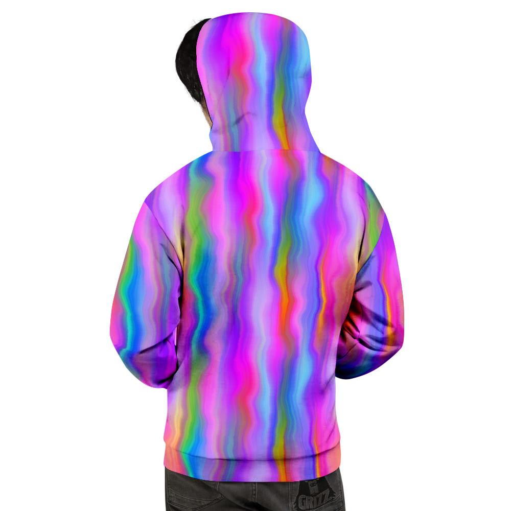 Gradient Psychedelic Print Pattern Men's Hoodie-grizzshop