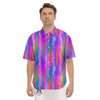 Gradient Psychedelic Print Pattern Men's Short Sleeve Shirts-grizzshop