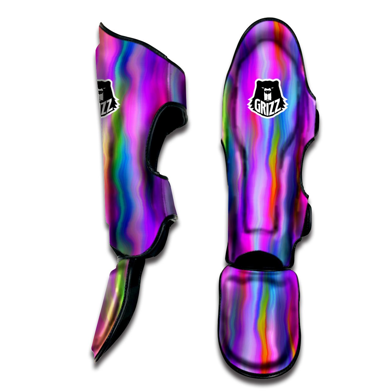 Gradient Psychedelic Print Pattern Muay Thai Shin Guards-grizzshop