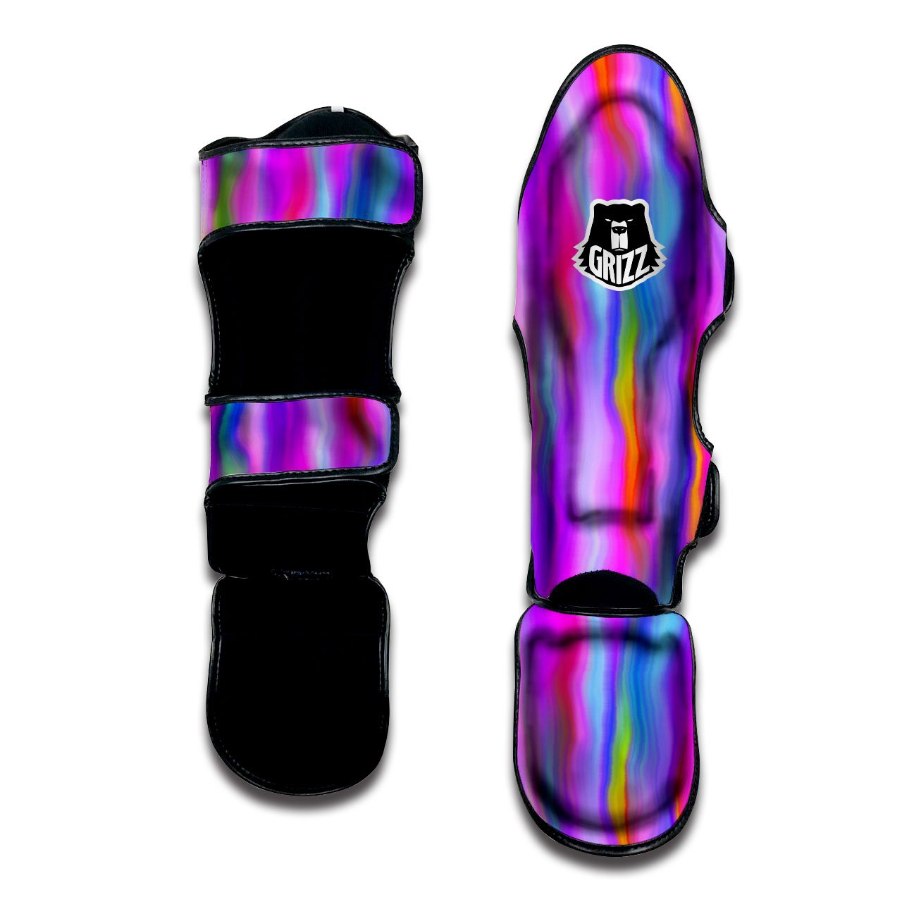 Gradient Psychedelic Print Pattern Muay Thai Shin Guards-grizzshop