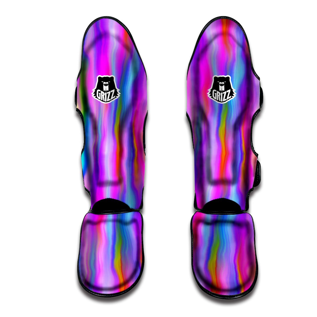 Gradient Psychedelic Print Pattern Muay Thai Shin Guards-grizzshop