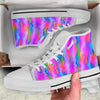 Gradient Psychedelic Print Pattern White High Top Shoes-grizzshop