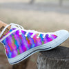 Gradient Psychedelic Print Pattern White High Top Shoes-grizzshop