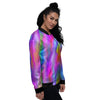 Gradient Psychedelic Print Pattern Women's Bomber Jacket-grizzshop