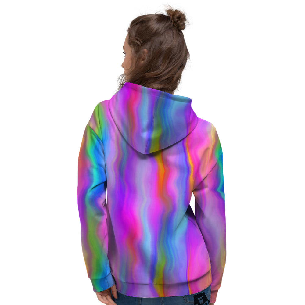 Gradient Psychedelic Print Pattern Women's Hoodie-grizzshop