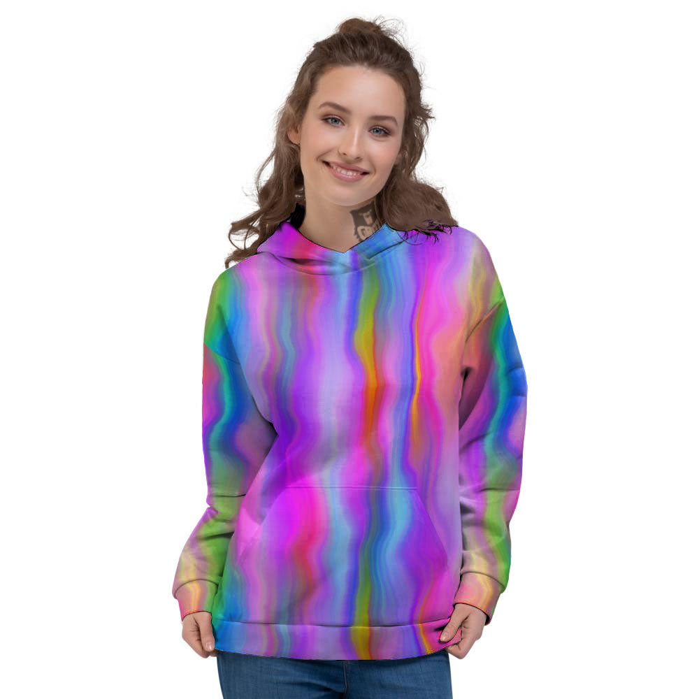 Gradient Psychedelic Print Pattern Women's Hoodie-grizzshop