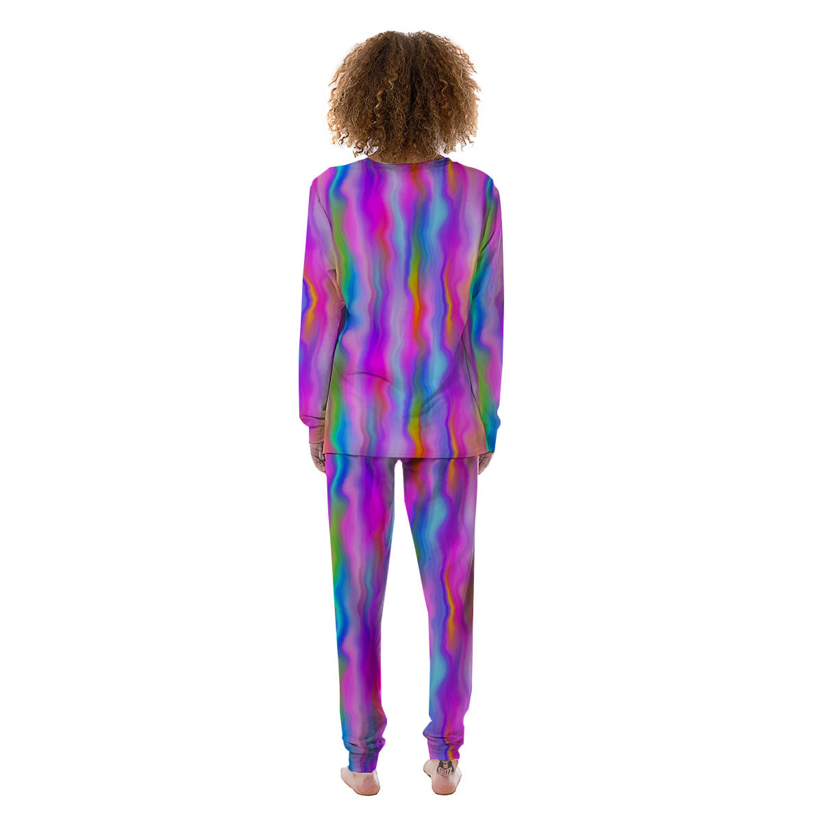 Gradient Psychedelic Print Pattern Women's Pajamas-grizzshop