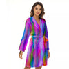 Gradient Psychedelic Print Pattern Women's Robe-grizzshop