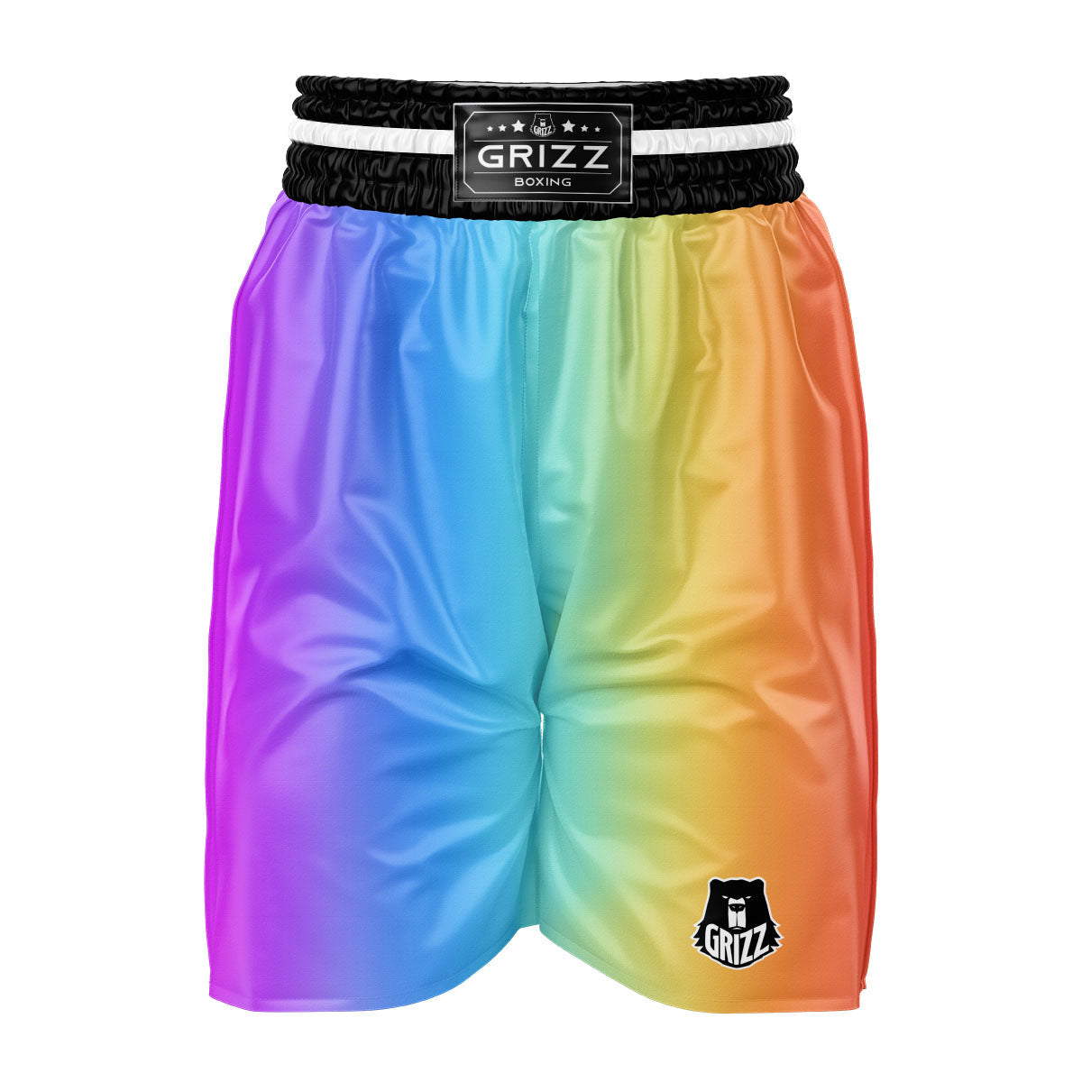 Gradient Rainbow Print Pattern Boxing Shorts-grizzshop