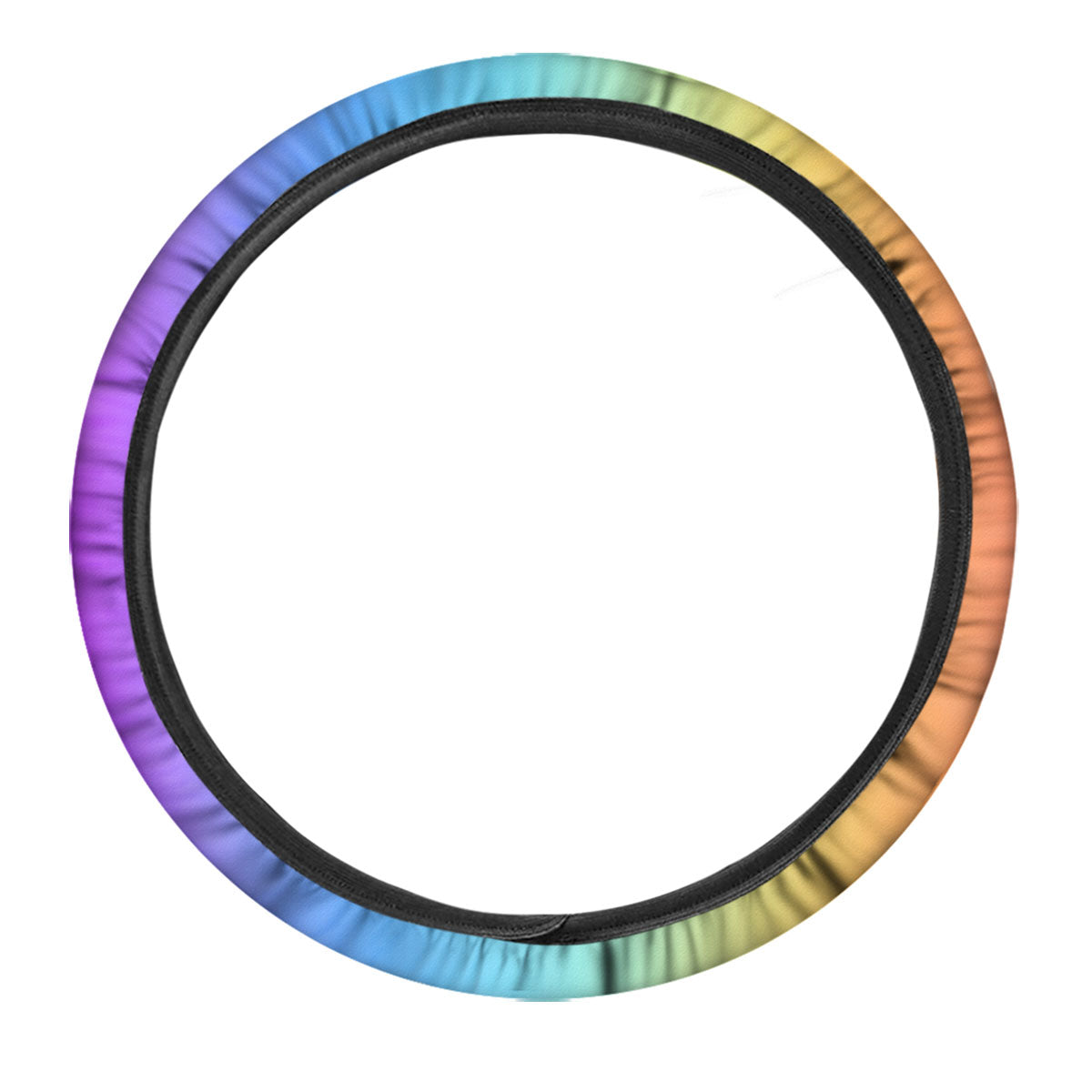 Gradient Rainbow Print Pattern Car Steering Wheel Cover-grizzshop