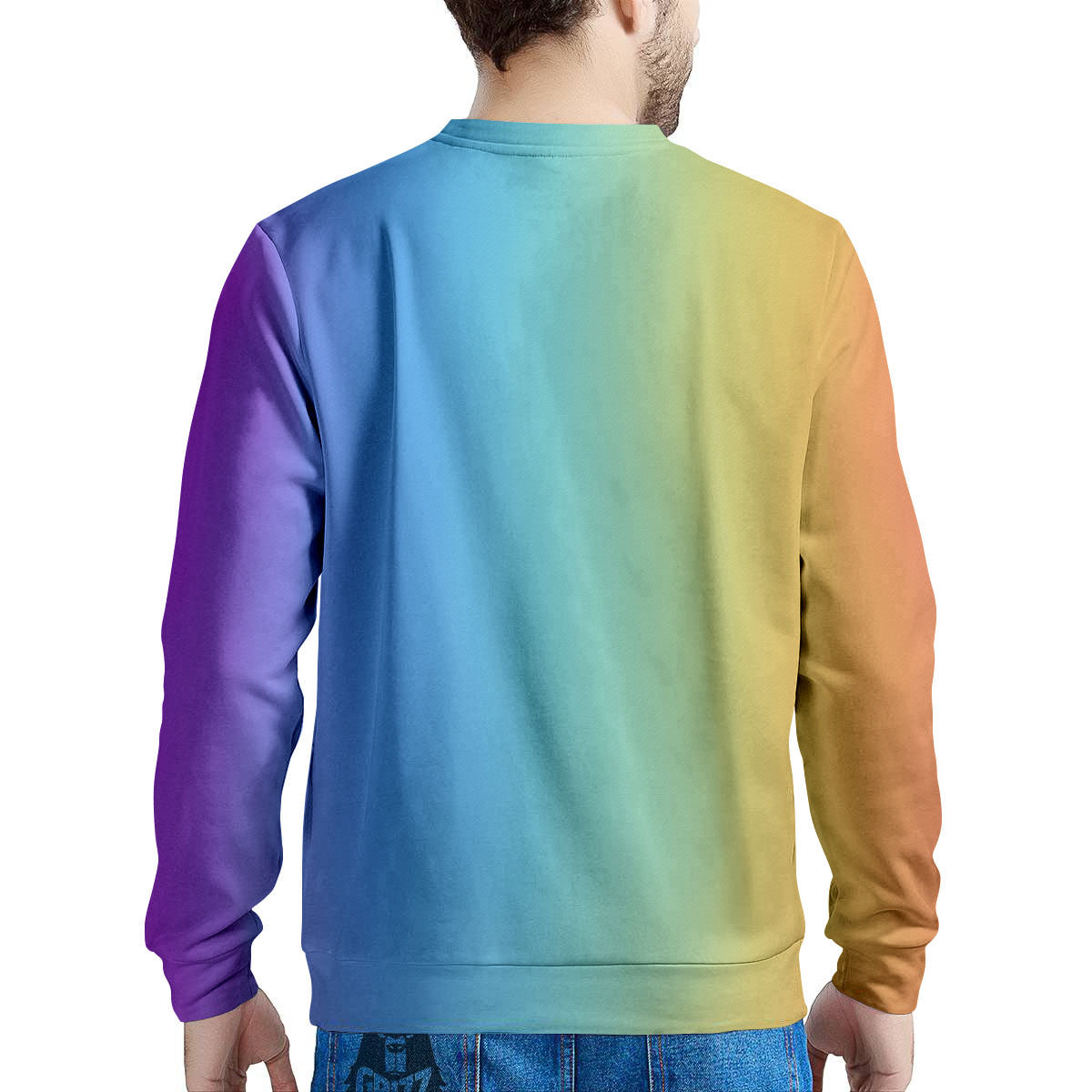 Gradient Rainbow Print Pattern Men's Sweatshirt-grizzshop