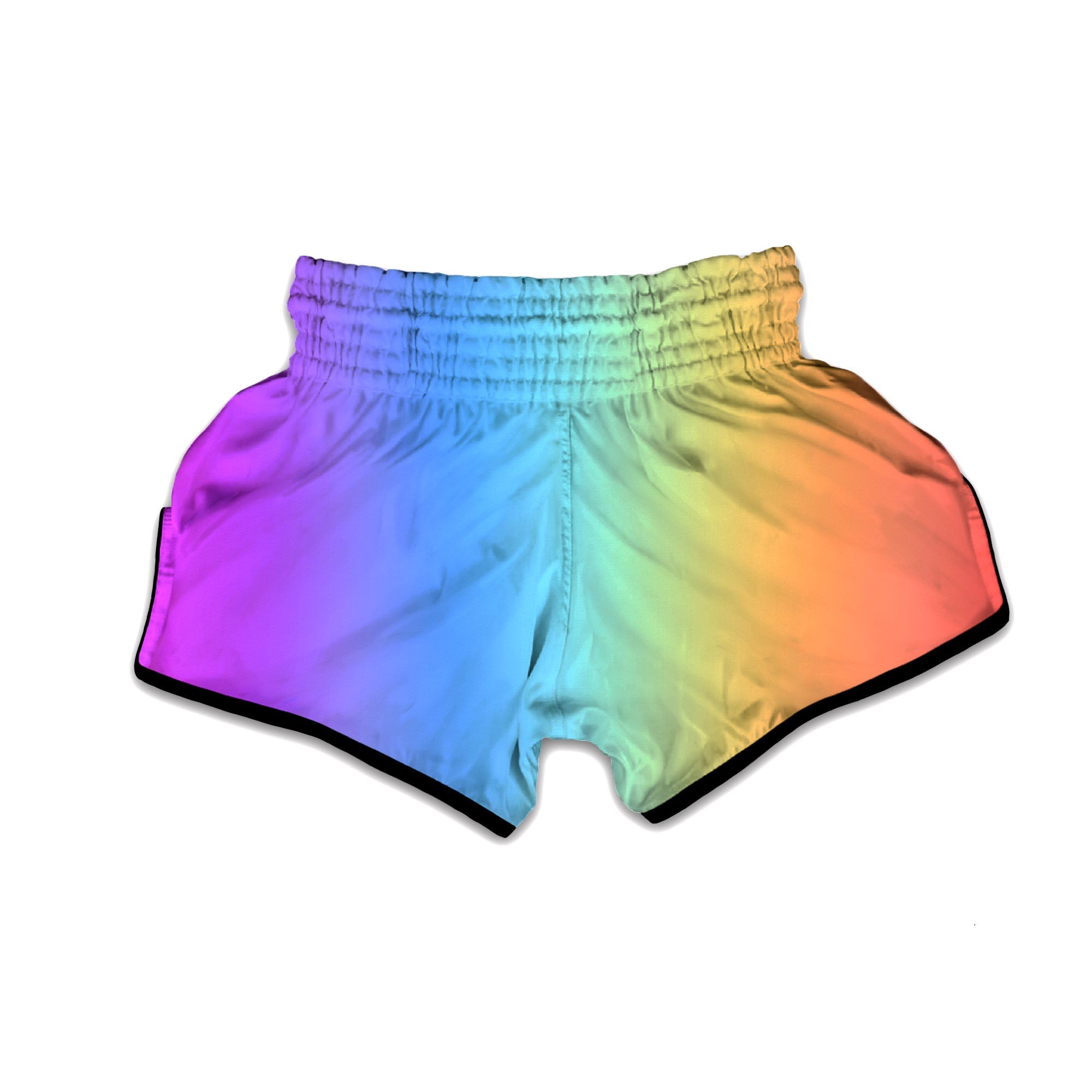 Gradient Rainbow Print Pattern Muay Thai Boxing Shorts-grizzshop
