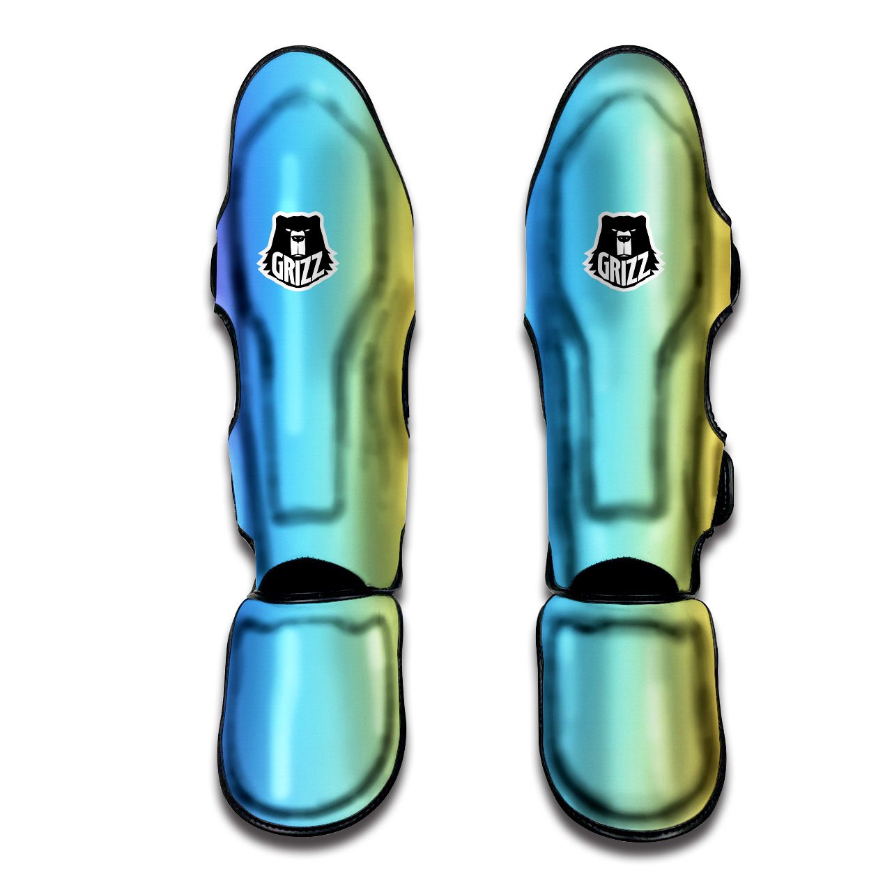 Gradient Rainbow Print Pattern Muay Thai Shin Guards-grizzshop