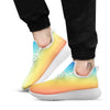 Gradient Rainbow Print Pattern White Athletic Shoes-grizzshop