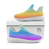 Gradient Rainbow Print Pattern White Athletic Shoes-grizzshop