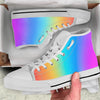 Gradient Rainbow Print Pattern White High Top Shoes-grizzshop