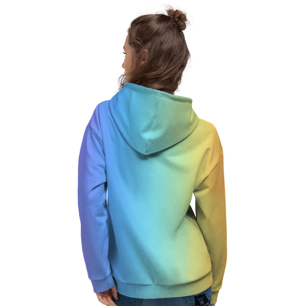 Gradient Rainbow Print Pattern Women's Hoodie-grizzshop