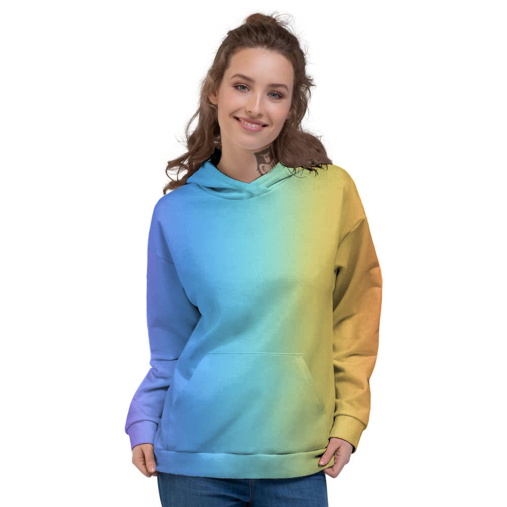 Gradient Rainbow Print Pattern Women's Hoodie-grizzshop