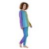 Gradient Rainbow Print Pattern Women's Pajamas-grizzshop