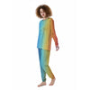 Gradient Rainbow Print Pattern Women's Pajamas-grizzshop