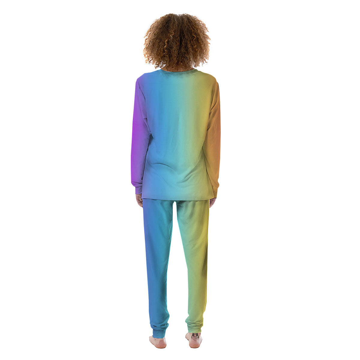 Gradient Rainbow Print Pattern Women's Pajamas-grizzshop